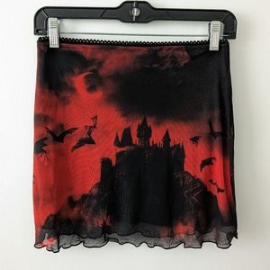 Widow red and black mini skirt